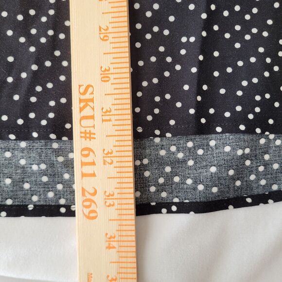 Ellos Womens Blouse Plus Size 24 Black White Polka Dots Long Sleeves Classic - Picture 10 of 10